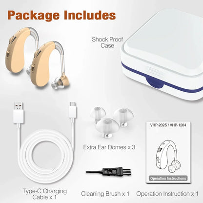 Delmicure Hearing Aids - Rechargeable Digital Hearing Aids for Adults: Intelligent Noise Cancellation, Lightweight Design with Full Digital Circuitry, High&Low Tone Control with Clear Sound