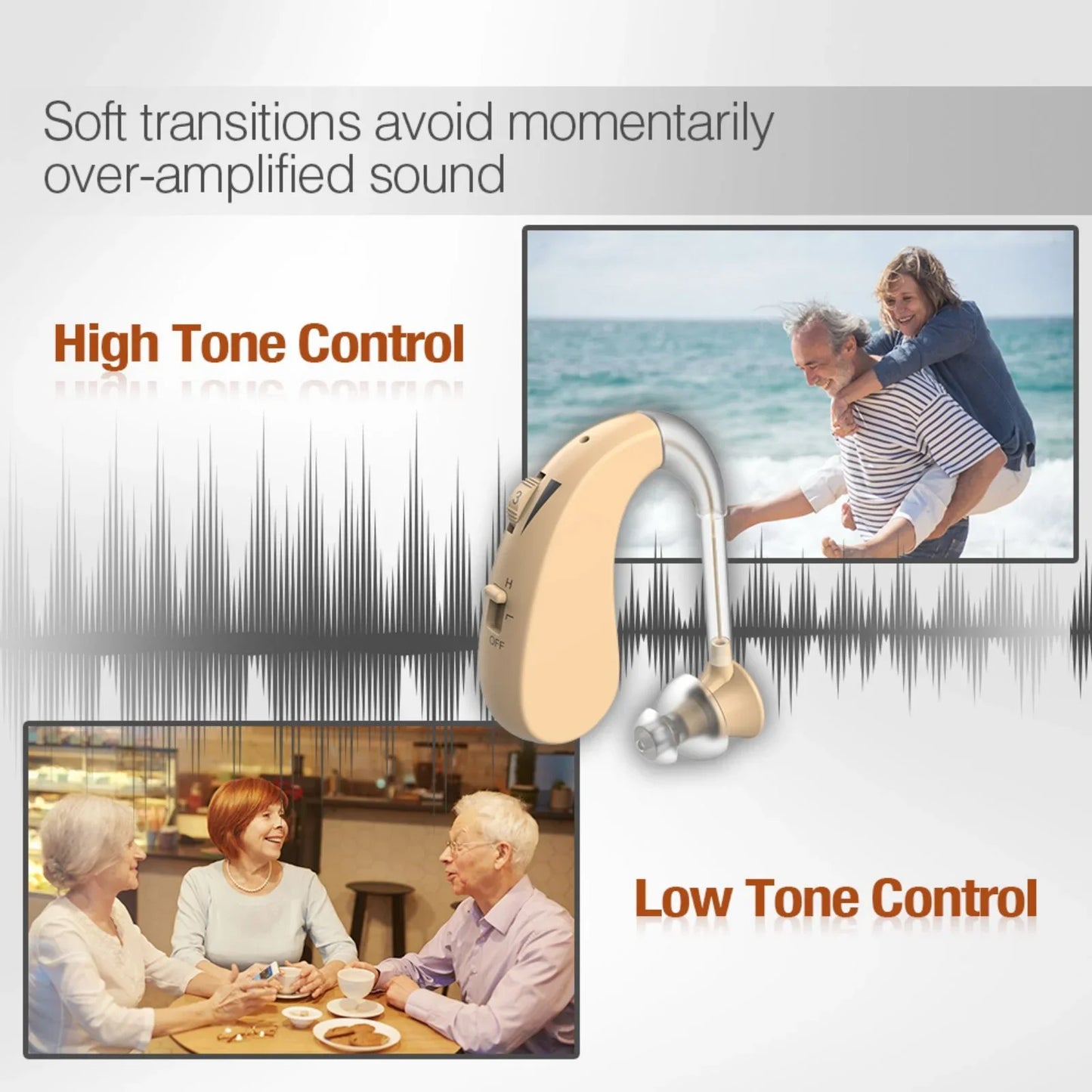 Delmicure Hearing Aids - Rechargeable Digital Hearing Aids for Adults: Intelligent Noise Cancellation, Lightweight Design with Full Digital Circuitry, High&Low Tone Control with Clear Sound