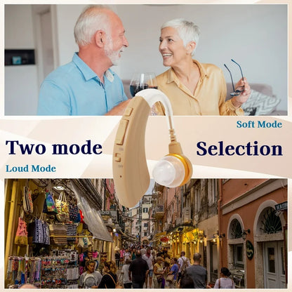 Delmicure Hearing Aid VHP-1221 for Seniors, Rechargeable Hearing Amplifier for Adults, Detachable Speaker, Single Digital Sound Device (Beige)