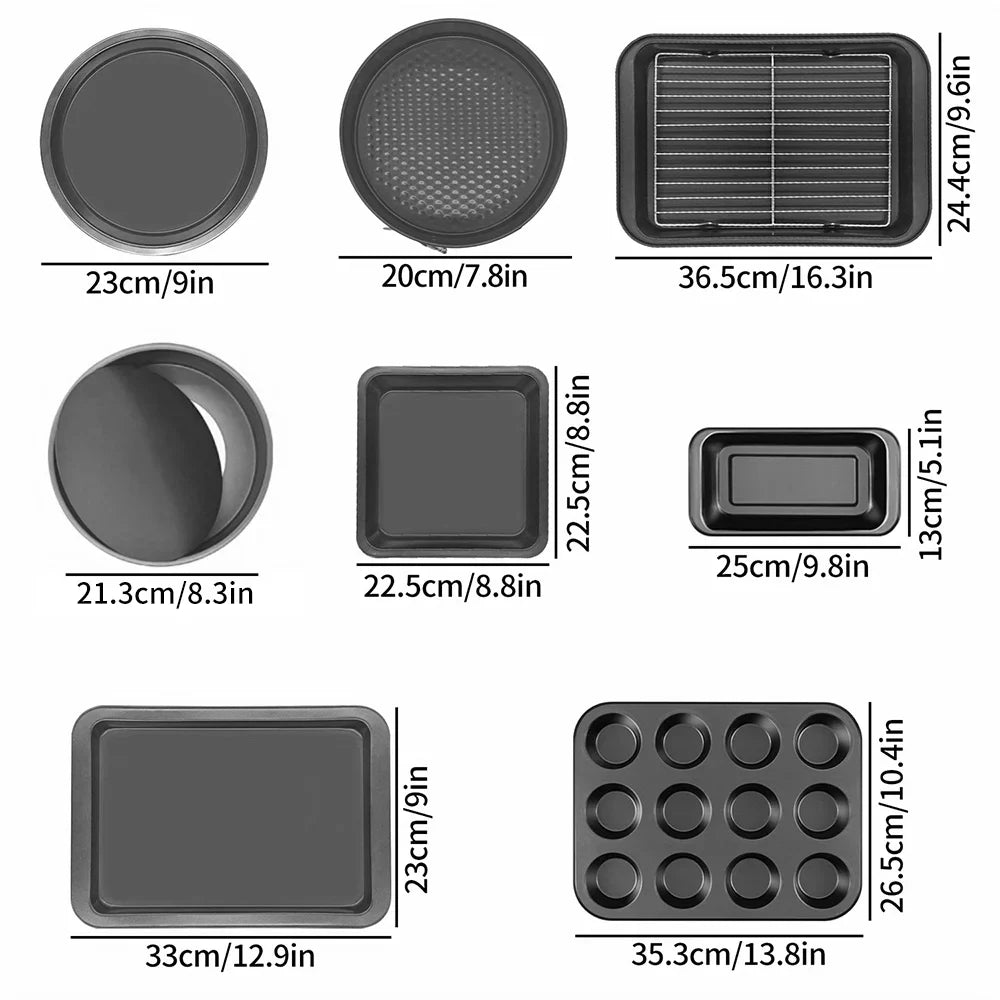 Premium 17 Piece Bakeware Sets | Carbon Steel, Non Stick & Oven Safe up to 500¡ãF | Complete Baking Kit includes 9 Inch Round Cake Pans - Spring Form Pan - Cookie Sheets - Muffin Pan & much more