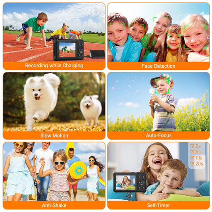 MARVUE Digital Camera 4K UHD 64MP Vlogging Camera, Autofocus Compact Camera with 16X Digital Zoom, Point and Shoot Digital Camera with 32GB SD Card & 2 Batteries